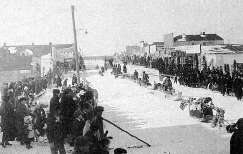 First parade, The Pas dog derby, 1916.