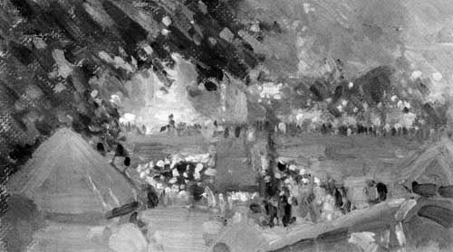 Lionel LeMoine FitzGerald (Canadian, 1890-1956): Peace Celebrations After 1914-18 War in Front of City Hall, Winnipeg, 1918