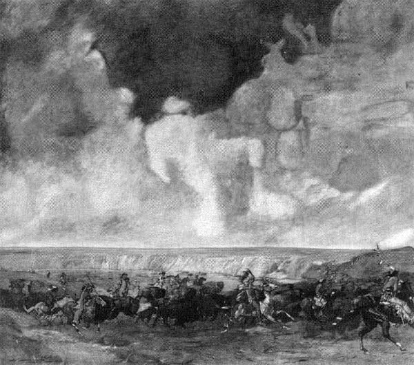 Frederick Challener, (Canadian, 1869-1959): The Buffalo Hunt, c. 1906-1912