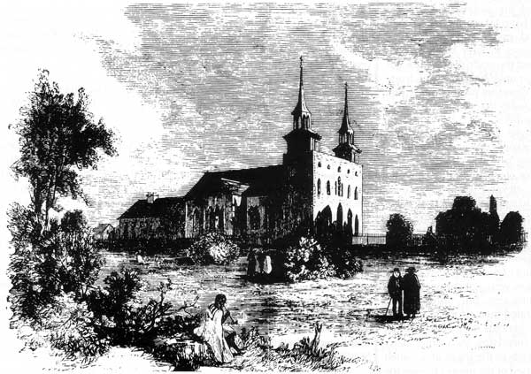 The &ldquo;turrets twain&rdquo; of St. Boniface Cathedral, 1858.