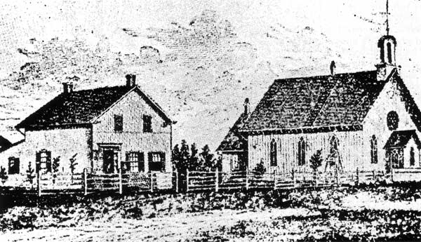 Grace Methodist Church, circa 1872. The church opened in September of 1871.