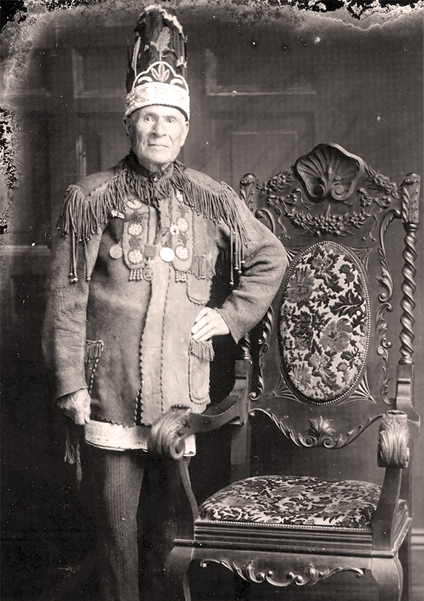 League of Indians founder Fred Loft at the former Ohsweken Orange Lodge at the Six Nations Fair grounds.