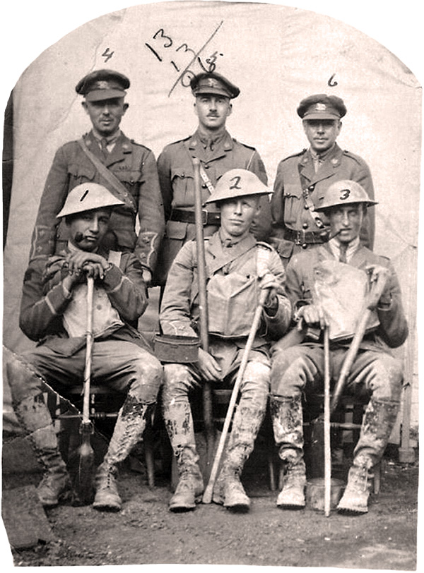 Lieutenant O. M. Martin, labeled &ldquo;1&rdquo; in this photo, was identified as &lsquo;Mohawk.&rsquo;