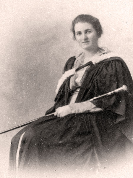 Edith Anne Robertson (1895&ndash;1988) in her photo from the 1917 graduating class in Arts at Wesley College in Winnipeg