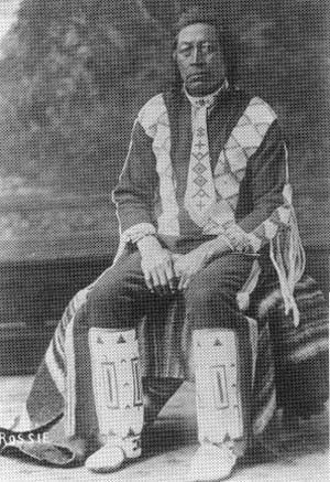 Studio portrait of the Cree chief, Piapot.
