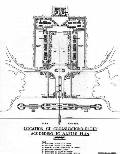 H. J. Moore plan for the International Peace Garden entrance, 1939.