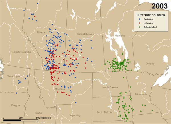 Manitoba History Mapping Hutterite Colony Diffusion In North America