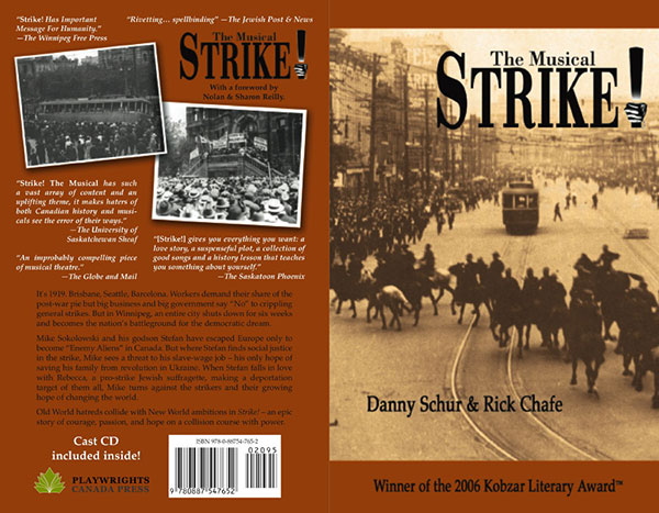 The cover of the 2007 Playwrights Canada Press book / CD publication of Strike!