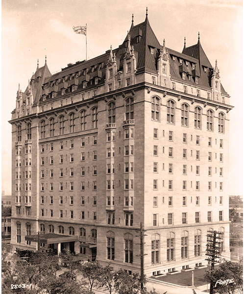 Winnipeg photographer Lewis Foote took this view of the Fort Garry Hotel in August 1924