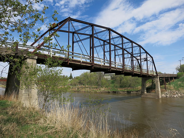 A steel truss bridge over the Souris River at Wawanesa is now closed to vehicular traffic.