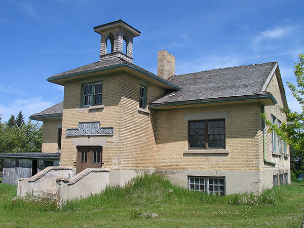 Cameron School north of Minnedosa is a rare, surviving example of a two-classroom schoolhouse, dating from 1917.
