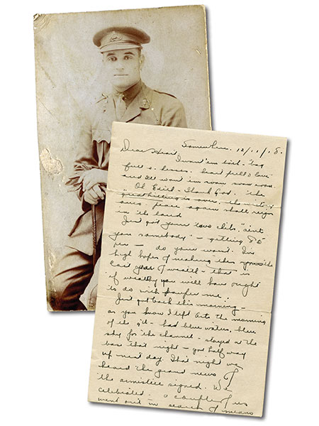 Frederick Baragar and one of his letters from “Somewhere.”
