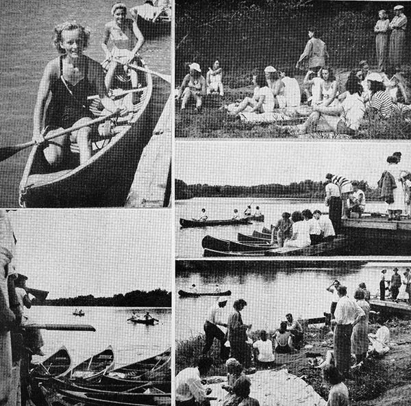 Figure 4. Les Canotieres race at the university dock, circa late- 1940s.