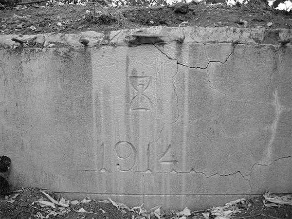 Figure 9. Date inscription on retaining wall, September 2018.