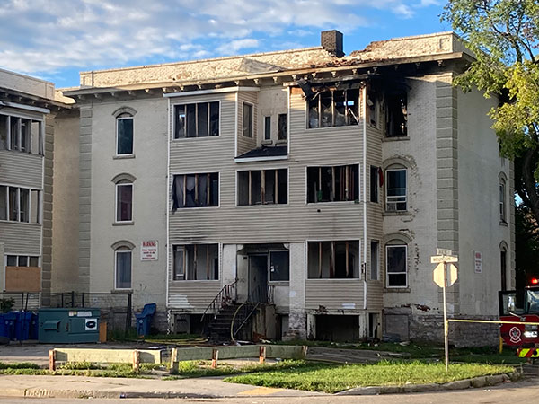Aberr Apartments after a fire