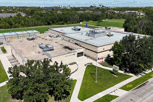 Aerial view of Acadia School