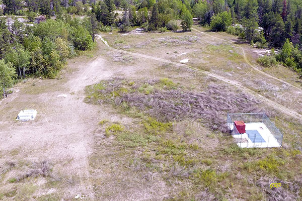 Aerial view of the former site of the AECL Underground Research Laboratory