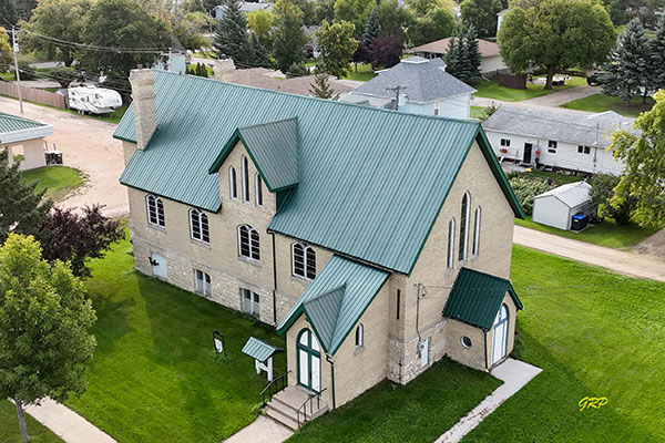 Aerial view of All Saints Anglican Church in Gladstone