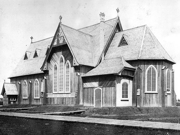 The original All Saints Anglican Church, demolished around 1925