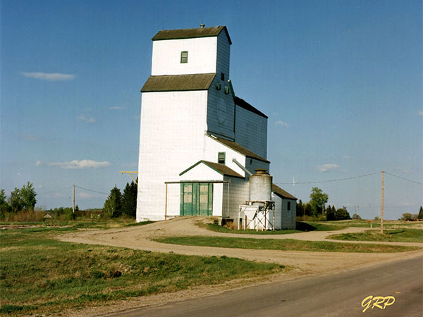 The former Manitoba Pool grain elevator at Angusville