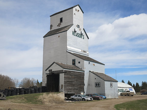The former Manitoba Pool grain elevator at Angusville