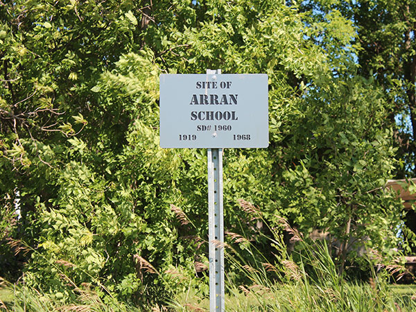 Arran School commemorative sign