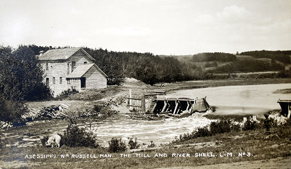 Postcard view of mill at Asessippi