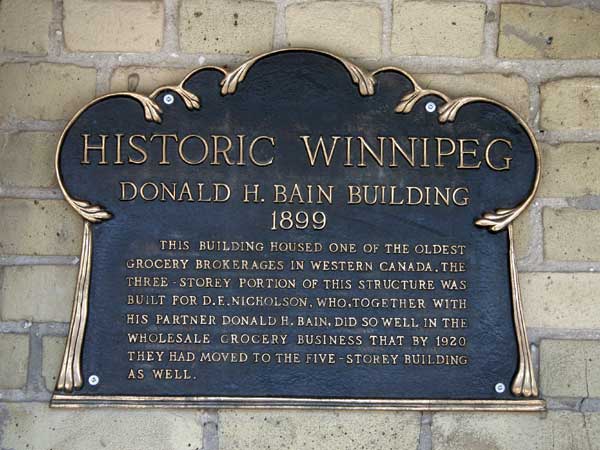 Bain Building commemorative plaque