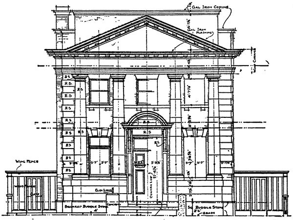 Architectural drawing of the Elmwood Branch of the Canadian Bank of Commerce