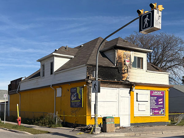 The former Canadian Bank of Commerce Building after a fire