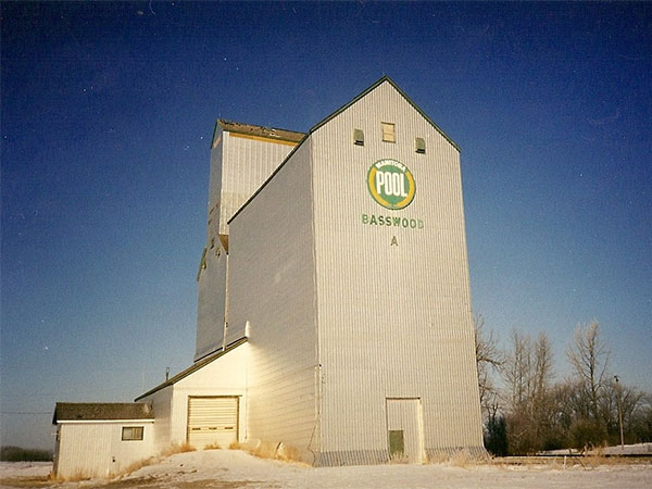 The former Manitoba Pool grain elevator A at Basswood