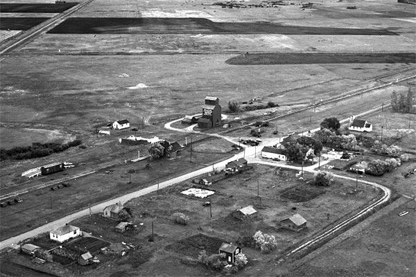 Aerial view of the grain elevator at Belleview