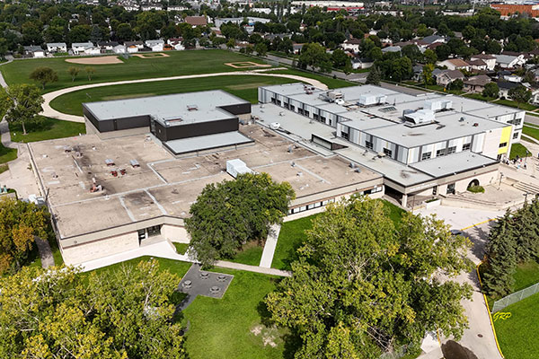 Aerial view of Bernie Wolfe Community School