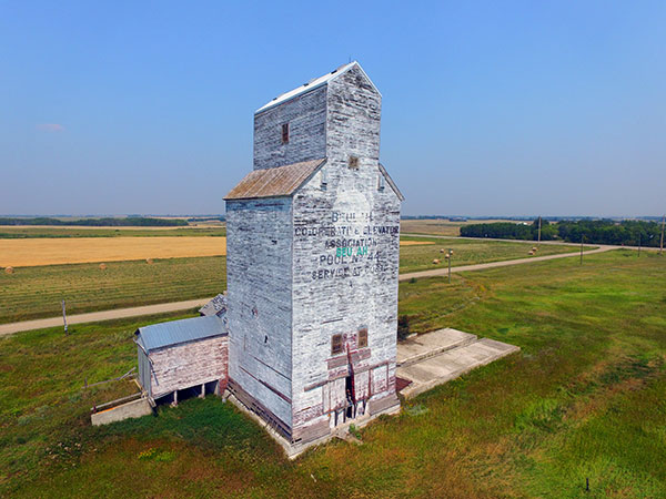 Aerial view of the former Manitoba Pool grain elevator at Beulah