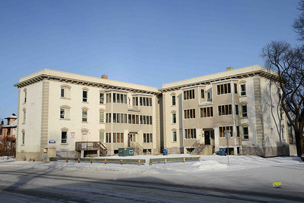 Bieldy Apartments at left and Aberr Apartments on right