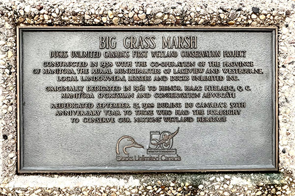 Big Grass Marsh commemorative plaque