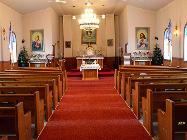 Interior of Blessed Virgin Mary Ukrainian Catholic Church at Flin Flon