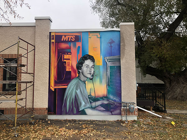 Mural on the former Telephone Exchange Building at Boissevain