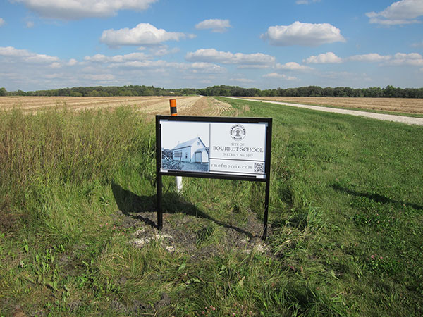 Bourret School commemorative sign