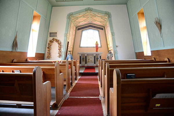 Interior of the Holy Family Roman Catholic Church at Bowsman