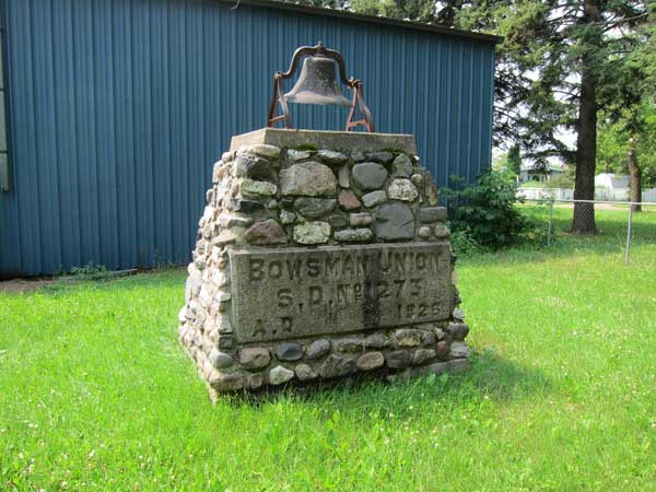 Bowsman Union School commemorative monument