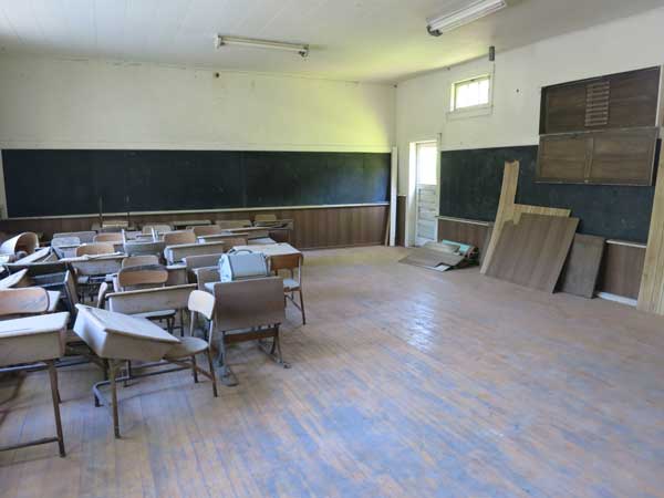 Interior of the Boyne School before restoration