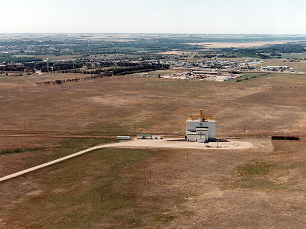 Aerial view of the Manitoba Pool grain elevator A at Brandon
