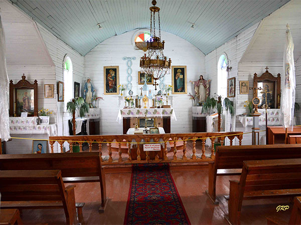 Interior of the Holy Trinity Ukrainian Catholic Church at the Brokenhead-Beausejour Pioneer Village Museum