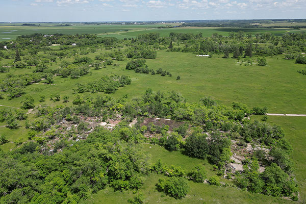 Aerial view of the former Brooke School site