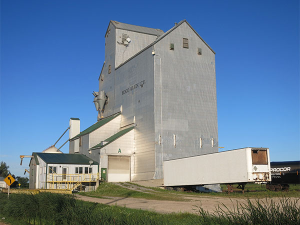 Former Manitoba Pool grain elevator at Brunkild