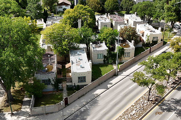 Aerial view of the Buena Vista Apartments