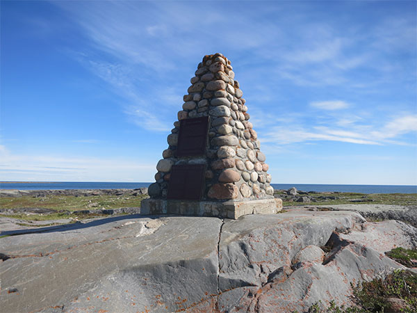 Commemorative cairn at Cape Merry