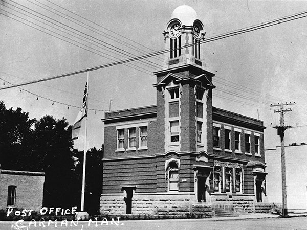 Postcard view of Carman Post Office