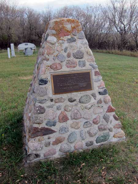 Quaker church monument in the Chain Lakes Cemetery